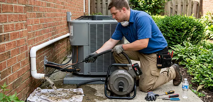 AC Unit Drain Pipe Cleaning in Indian Trail