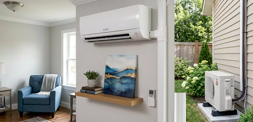 Wall Mounted Heat Pump Setup in Indian Trail
